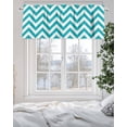 thumbnail image 5 of Turquoise Teal Valances for Windows Chevron Zig Zag Ripple Valance Rod Pocket Light Filtering Short Window Treatments Curtains for Kitchen Bathroom Living Room Bedroom, 1 Panel, 42 x 18 Inch, 5 of 7