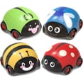 thumbnail image 1 of Juguetes para niños de 3 a 4 años, juego de vehículos impulsados ​​por fricción, juguetes para niñas de 3 años, juguetes para empujar y regresar al coche de bebé (paquete de 4), 1 of 5