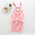 thumbnail image 1 of LSLJS Boys Girls Robe Kids Flannel Hooded Bathrobe Sleepwear Toddler Plush Robes With Belt, Kids Robe, 1 of 3