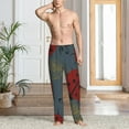 thumbnail image 5 of Uemuo Ladybug Pattern Men's Wide Leg Palazzo Lounge Pants with Pockets Light Weight Loose Comfy Casual Pajama Pants-X-Large, 5 of 9