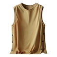 thumbnail image 2 of Mens Shirts,Hawaiian Shirt for Men,Men's Tank Tops Sleeveless Crew Neck T Shirt Summer Cotton Thin Basketball Vest,Shirts for Men,Tank Tops Men(Color:Khaki,Size:2XL), 2 of 8