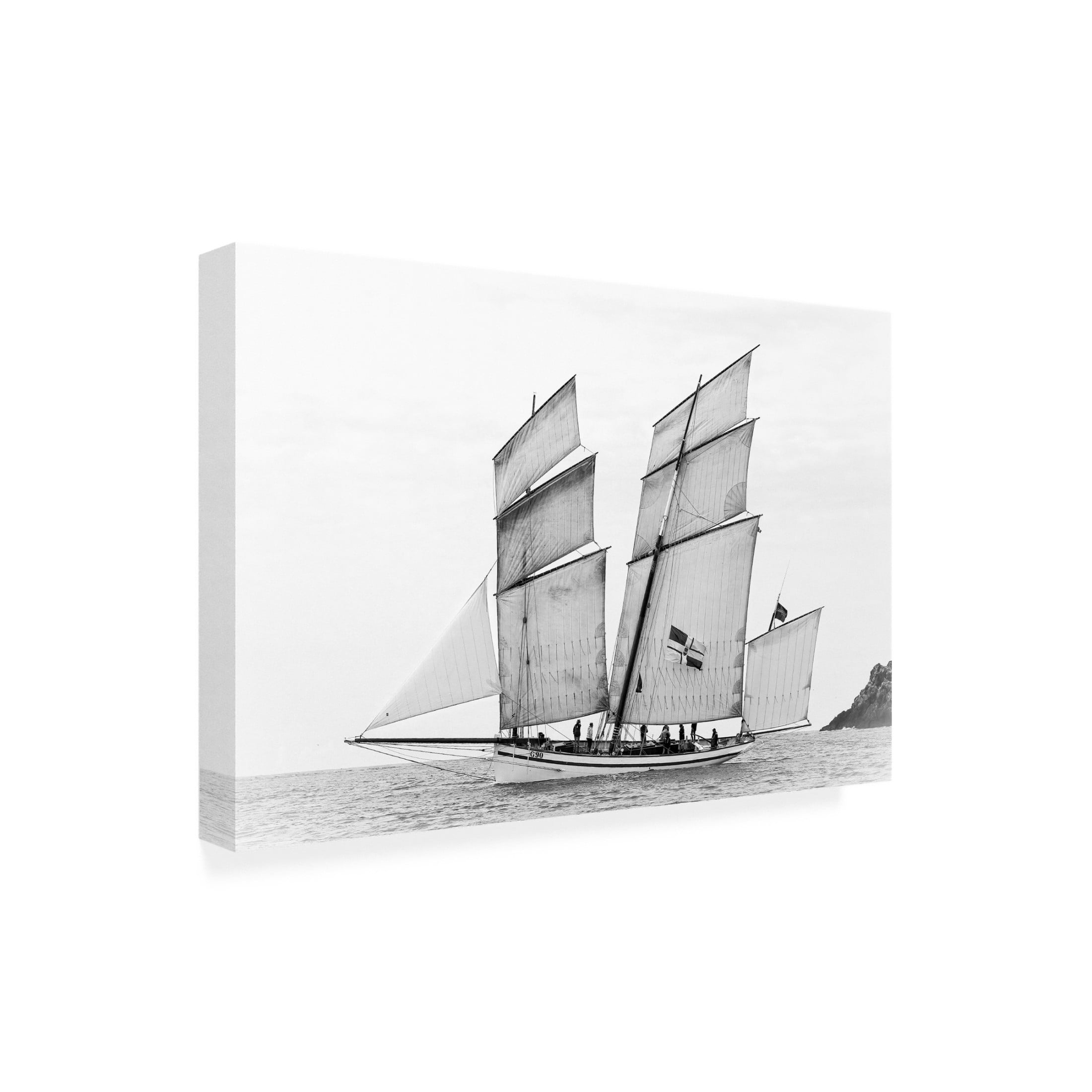 Trademark Fine Art Vincent DEMOULIN Sailboat Qla Granvillaiseq Canvas Wall Art