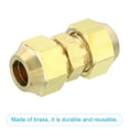 thumbnail image 4 of Uxcell 3/8" OD Brass Flare Union Connector, 3 Set Copper Double Pipe Extension Fitting with Nut, 1.37x0.63", 4 of 6