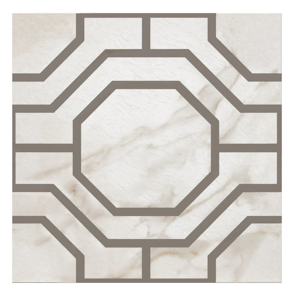 Achim Retro 12x12 Self Adhesive Vinyl Floor Tile Octagon 20 Tiles