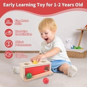 HYPERLIVING Montessori Object Permanence Box for Baby, Wooden Ball Drop Toy for Toddlers 1 2 Year Old, Early Learning Activities, Educational Cause and Effect Game, Gift for Boys Girls 6 9 12 18 Mont