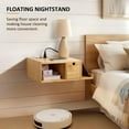 thumbnail image 4 of Floating Nightstand with Charging Station, Modern Night Stand with Drawer Wall Mounted Bedside End Table, Solid Wood Nightstand Side Table Shelf for Bedroom Natural Wooden Decor, 4 of 9
