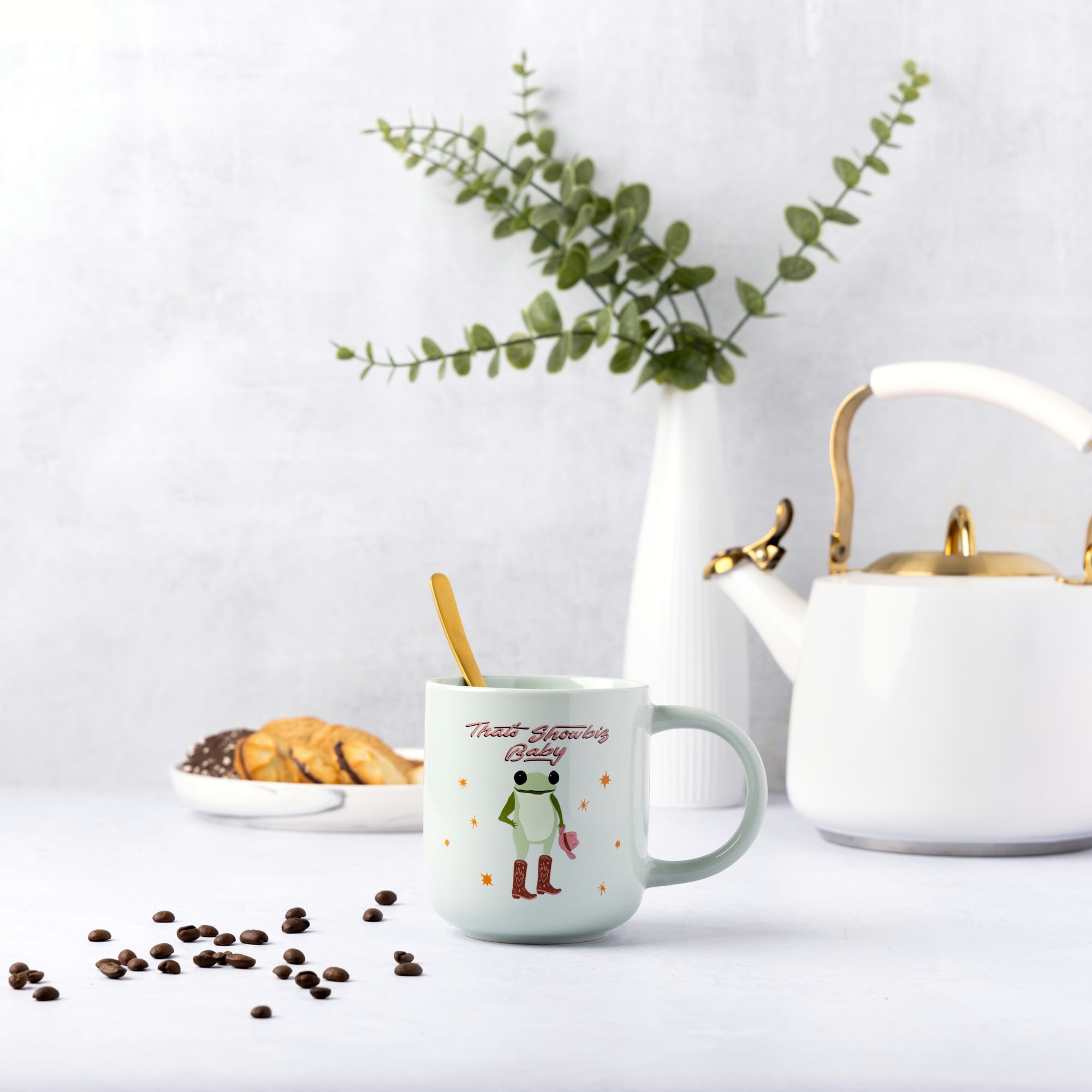 Thyme & Table 16.2 fl oz That's Showbiz Baby Frog in Boots Stoneware Mug