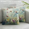 thumbnail image 3 of PHYHOO Spring Summer Floral Throw Pillow Covers Colorful Wildflower Outdoor Pillows Cover Watercolor Flowers Rustic Farmhouse Linen Decorative Cushion Case for Couch Bed Decor, 3 of 5
