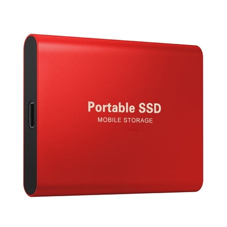 128TB SSD External Hard Drive Portable External SSD for Data Storage & High-Speed Transfer, External Solid State Drive with USB 3.1 Gen1 & Lightweight Aluminum Case for PC Mac Phone, Red