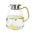 thumbnail image 2 of Hometravel Glass Water Pitcher, Large Capacity Beverage Container with Stainless Steel Lid, Diamond Pattern Jug for Juice Iced Tea, 2 of 3