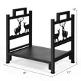 thumbnail image 2 of Patiojoy 18" Steel Log Storage Stacking Holder Firewood Rack with Elk Pattern, 2 of 6