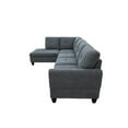 thumbnail image 3 of Star Home Living Marseille Linen Fabric Sectional Sofa Set in Dark Gray, 3 of 4