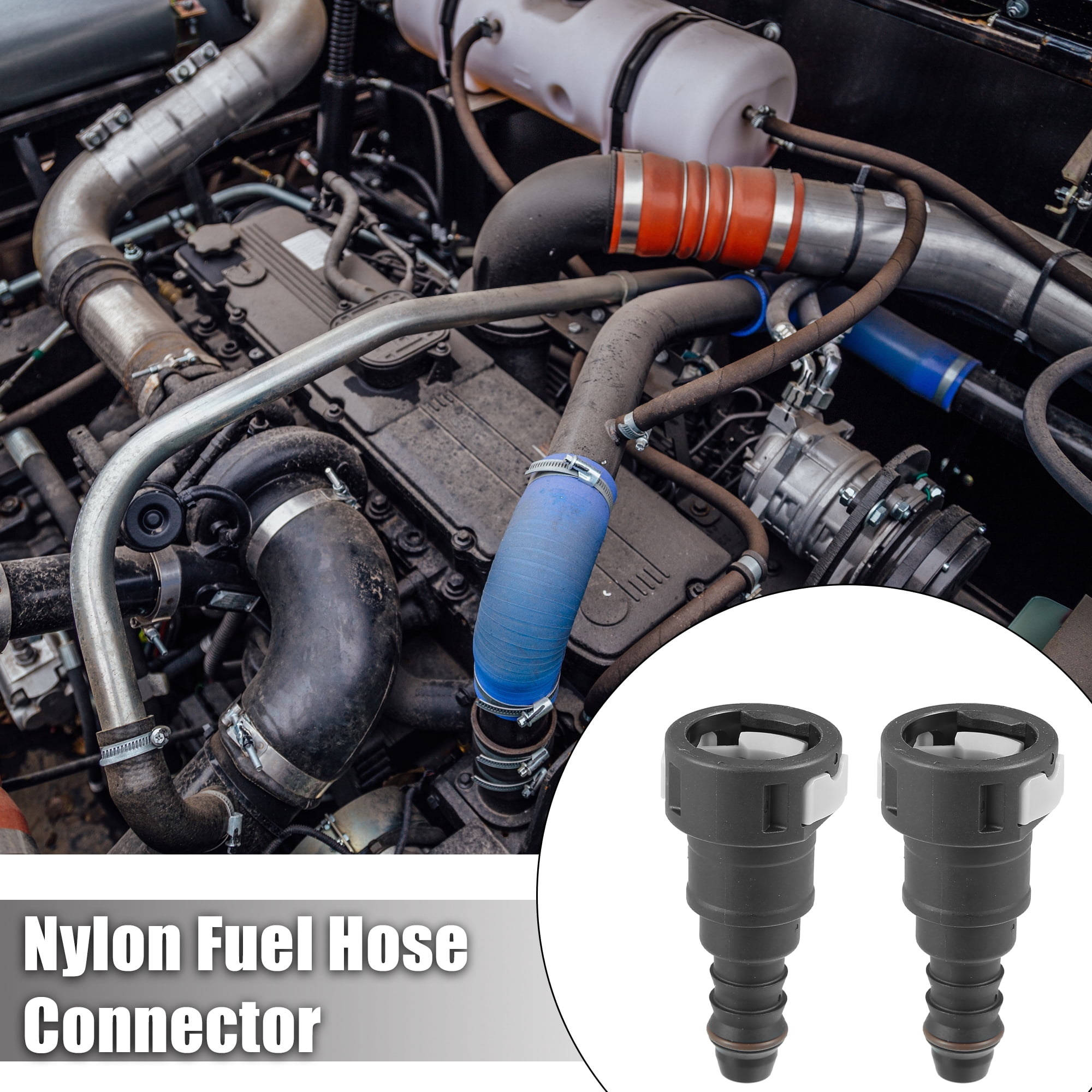 Unique Bargains Fuel Line Quick Connect Straight Push-On Barb Adapter