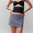 thumbnail image 4 of Jaimenalin Women'S Casual Low-Rise Solid Bodycon Mini Skirt Streetwear Gray L, 4 of 7
