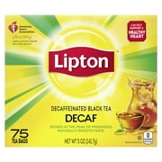 Lipton Black Tea, Caffeine-Free, Tea Bags 75 Count Box