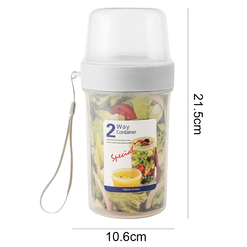 Portable Fruit Yoghurt Cereal Milk Storage Container Set to Go With Cover  and Spoon Full Set
