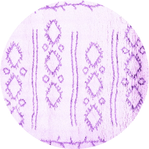 Ahgly Company Indoor Round Solid Purple Modern Area Rugs, 6' Round