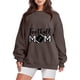 thumbnail image 4 of Gibobby Sudadera oversize mujer Sudadera de Cuello Redondo Sudadera de algodón para Mujer Sudadera Ligera(Café,M), 4 of 5