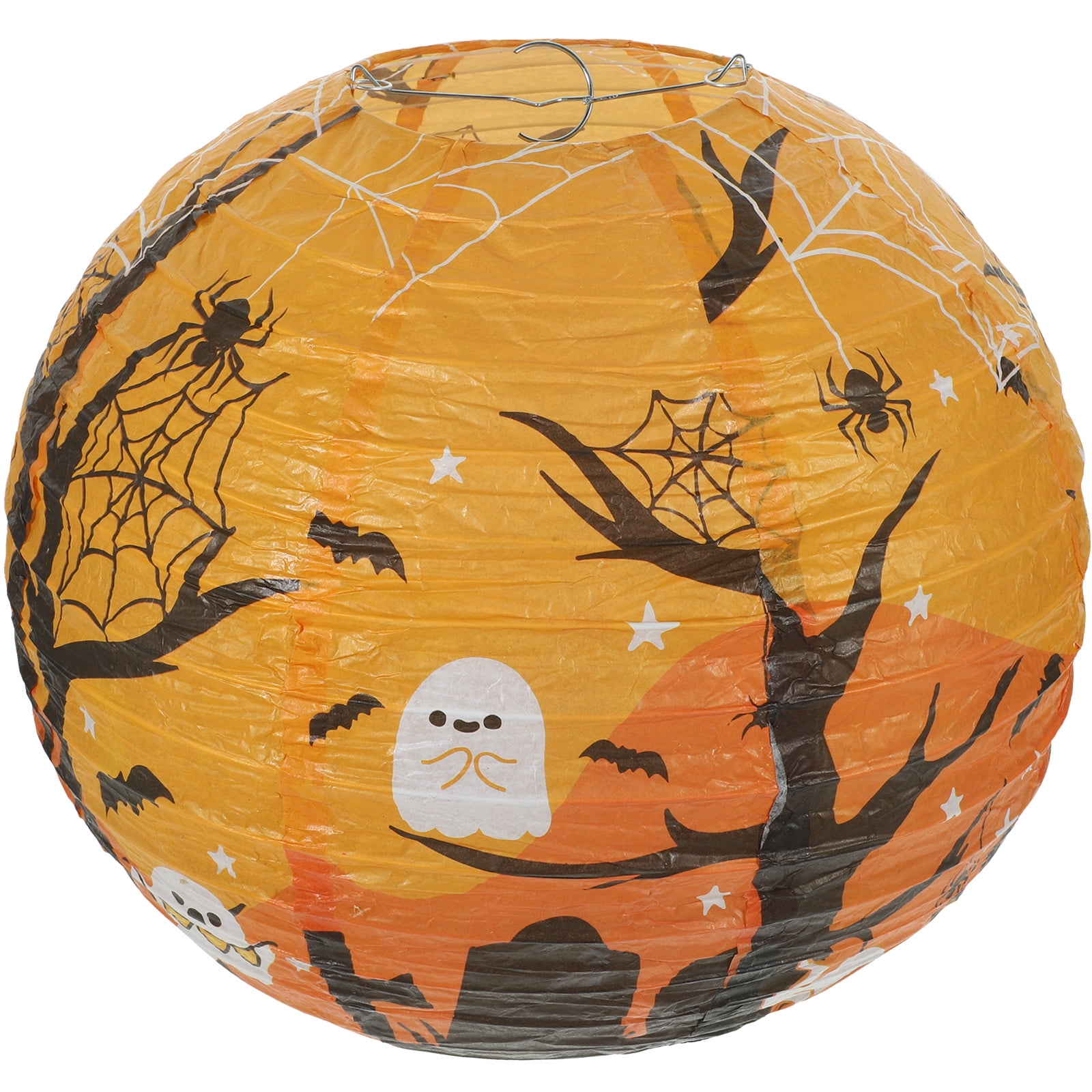 Hemoton Round Paper Lantern Halloween Party Indoor Hanging Halloween