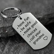 Up to 65% off amlbb Be Safe, Make Good Choices And Call Your Grandma/Grandpa Keychain