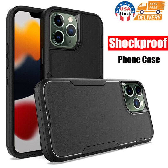 Silicone Case For iPhone 13 Pro Max ,Cell Phone Cases For iPhone 13 Pro Max Heavy Duty Cover Shockproof Case - Black