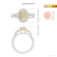 thumbnail image 6 of Angara Natural Opal Ring - Oval 1.1 ct Opal Twisted Vine Ring with Diamond Halo in 14K White & Yellow Gold for Women | October Birthstone Jewelry (Ring Size = 6.5), 6 of 10
