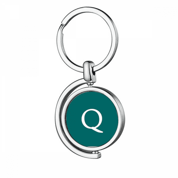 Currency Symbol Guatemala Quetzal GTQ Rotating Keychain Metal Keyring Holder