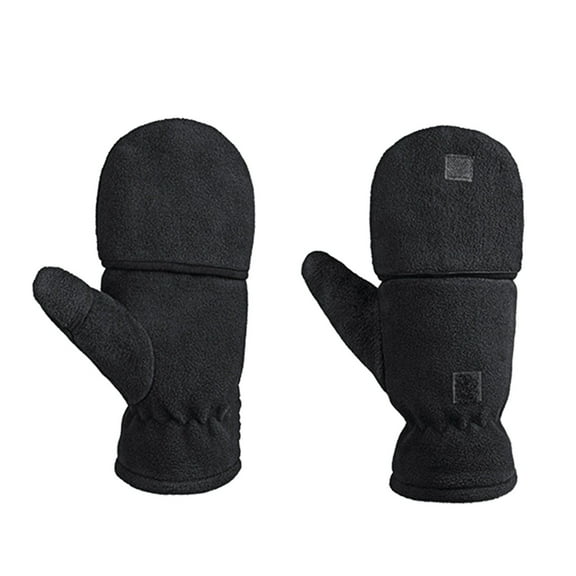 Dress Choice Winter Convertible Flip Top Gloves Fluffy Fleece Fingerless Gloves Half Finger Mittens Cover for Women Men