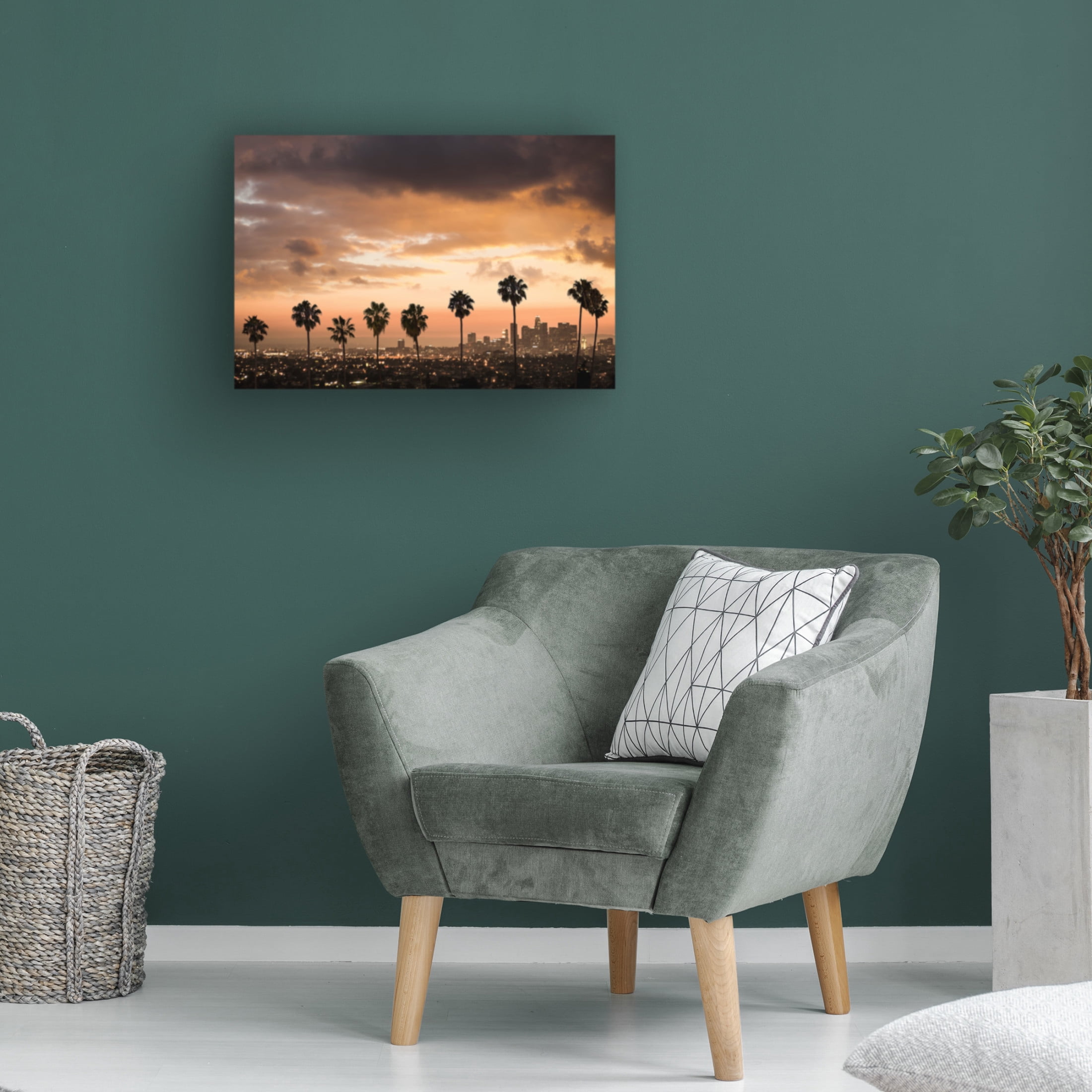Canvas Wall Art - GS Photo 'Palm Drive Los Angeles' Wall Art for Living Room, Bedroom, or Office Décor by Trademark Fine Art - 19 x 12 Inches