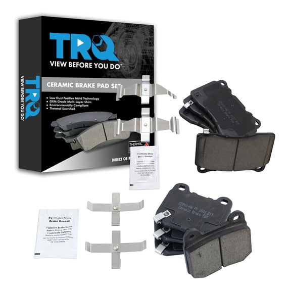TRQ Front and Rear Brake Pads Ceramic Fits 2004-2014 Subaru Impreza 2015-2017 WRX STI