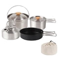 thumbnail image 1 of Stainless Steel Pot Pan Kettle Set Multi-Purpose Cooking Accessories Camping Accessories, 1 of 5