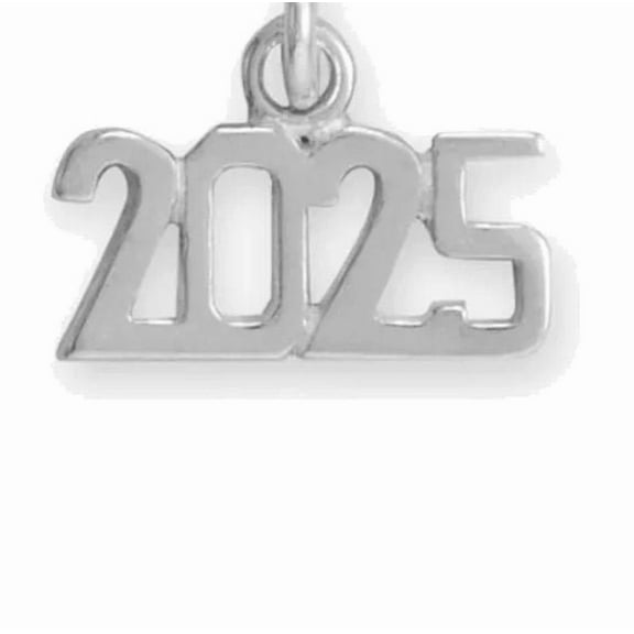 Graduation Year Charm 2025 Sterling Silver