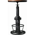 thumbnail image 5 of LOKKHAN Industrial Bar Table 38.6"-48.4" Height Adjustable Swivel Round Wood Tabletop 23.7" Dia, Kitchen Dining Office Coffee Bistro Pub Table, 5 of 9