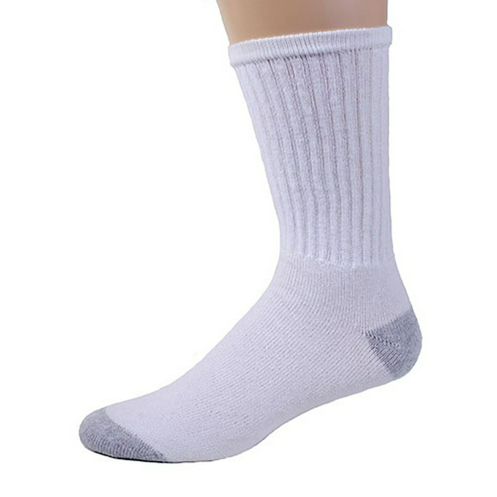 American Made Socks - American Made Cotton Crew Socks-12 Pair 6-8 White ...