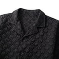 thumbnail image 3 of Afuyipoi Stylish Button Down Shirts for Men, Short Sleeve Summer Dressy Shirts for Vacation Wedding Black, 3 of 8