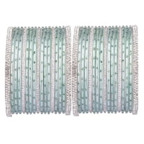 Efulgenz Indian Wedding Bridal Bangles for Women Metal Bangle Set Rhinestone CZ Crystal Bracelet Bangle Jewelry for Women (34 Pcs) Size 2.8