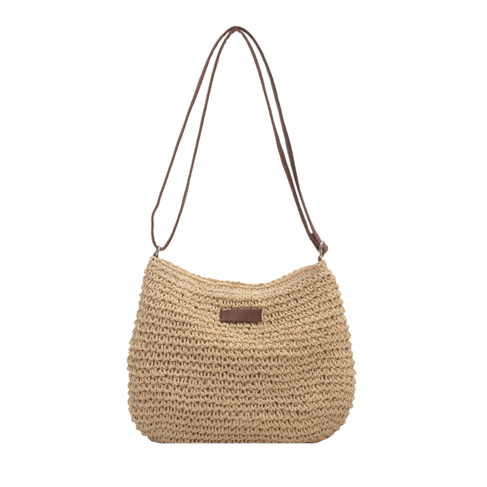 OWGSEE Straw Beach Bag, Small Straw Purse for Women Summer Woven Beach Bag  Shoulder Crossbody Bags Handbag for Vacation (A Beige): Handbags