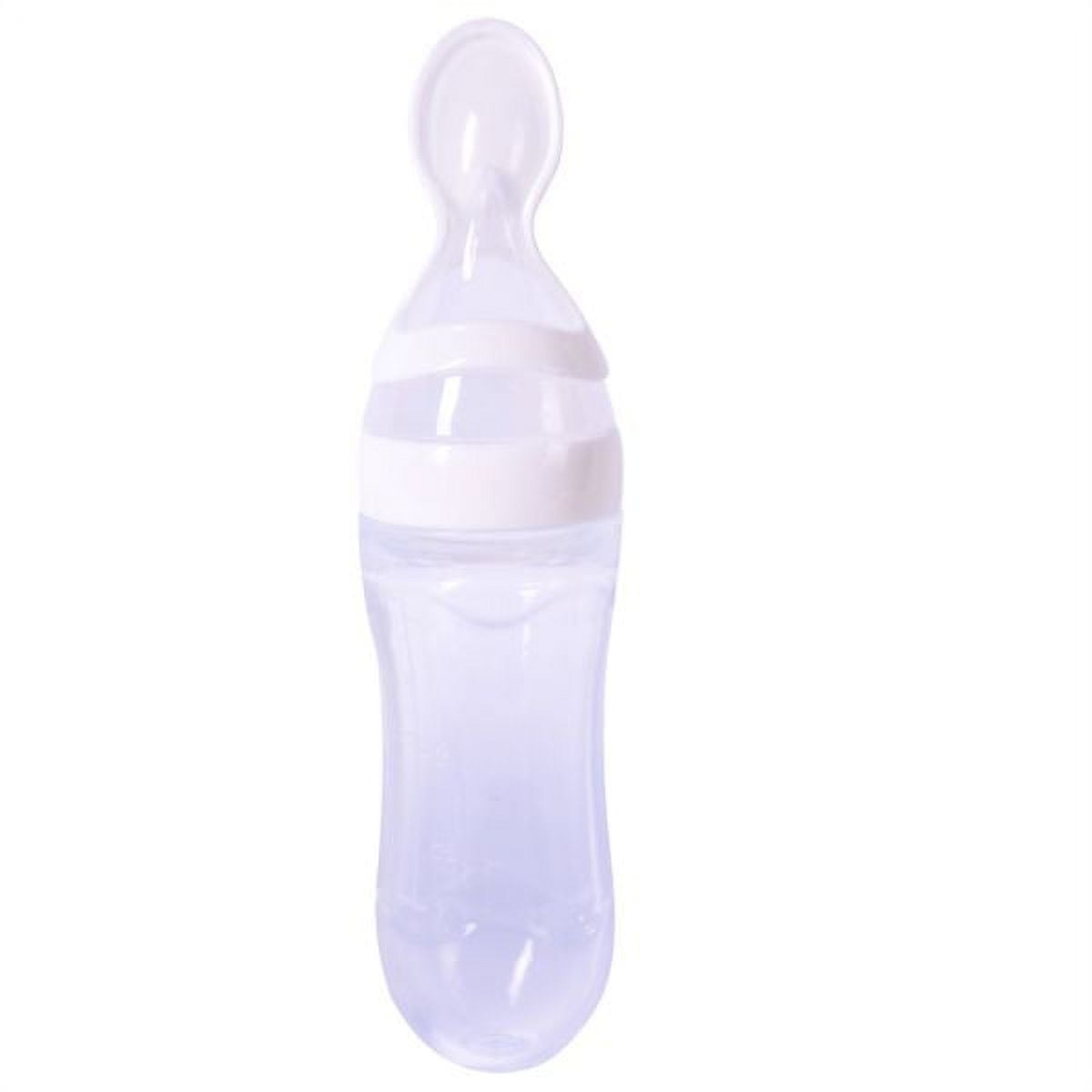 Silicone Travel Infant Feeder-Infant Baby Feeding Bottle With Spoon