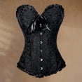 thumbnail image 1 of Corset Top Floral Encaje Deshuesado Overbust BLESIY XL Negro, 1 of 8
