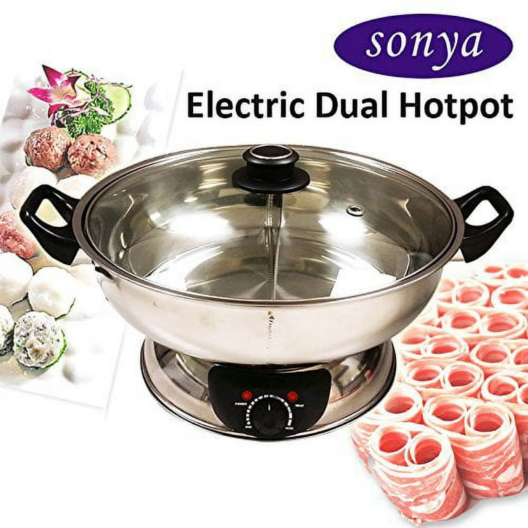  Sonya Shabu Shabu Hot Pot Electric Mongolian Hot Pot W/DIVIDER:  Home & Kitchen