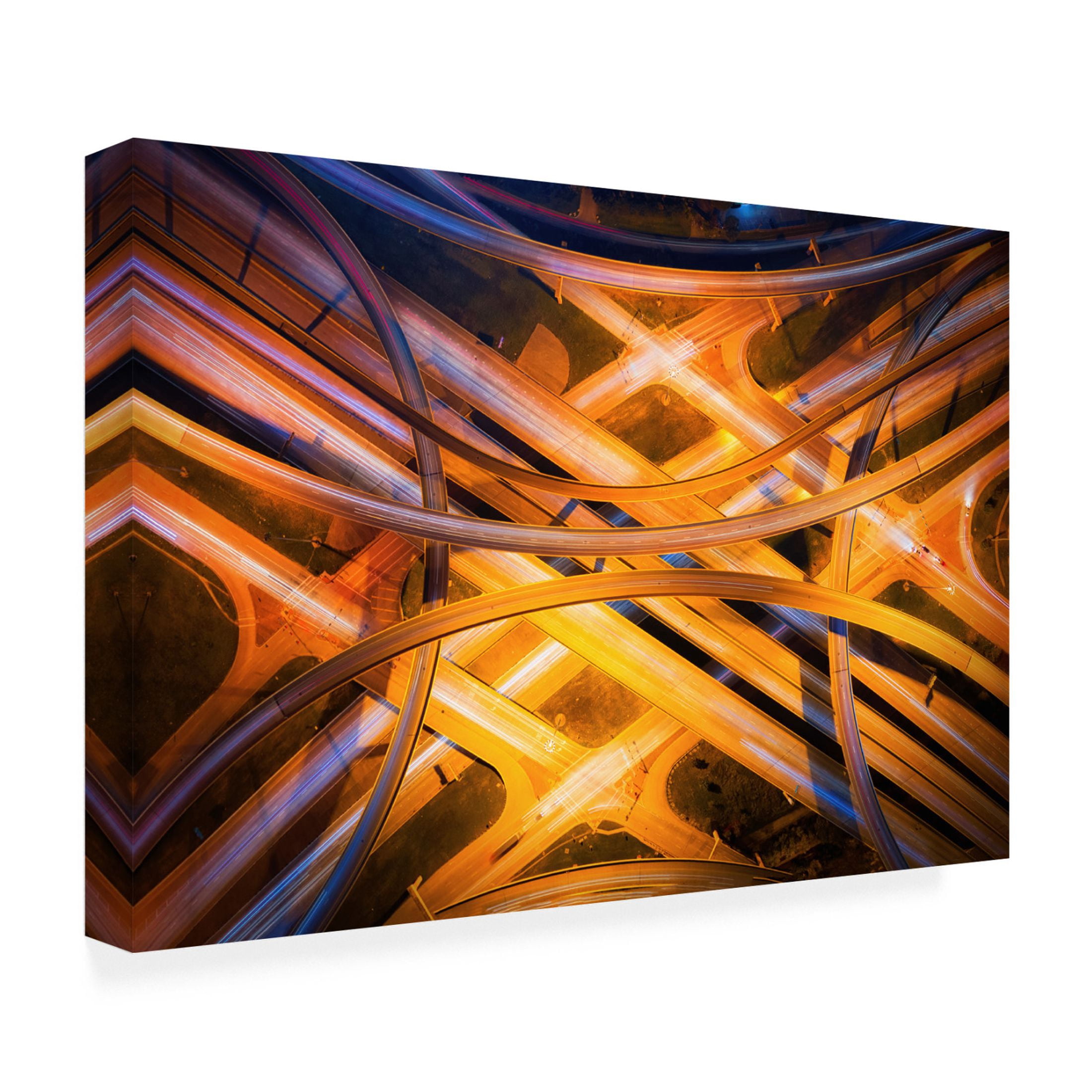 Canvas Wall Art - Michael Zheng 'Electric City' Wall Art for Living Room, Bedroom, or Office Décor by Trademark Fine Art - 47 x 30 Inches
