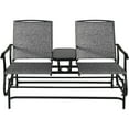 thumbnail image 3 of Patiojoy Gray Patio Loveseat Rocking 2 Person Outdoor Double Glider Chair With Center Table, 3 of 10