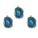 thumbnail image 2 of 3 Pcs Irregular Natural Agate Stone Slice Plating Brim Pendant DIY Hanging Accessories for Jewelry Necklace Sweater Zipper Wind Chime Ornament (Blue), 2 of 3
