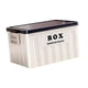 thumbnail image 4 of Contenedor de almacenamiento con tapa, cajón utilitario y asas, caja de almacenamiento de gran capacidad con tapa Blanco Azul, 4 of 9