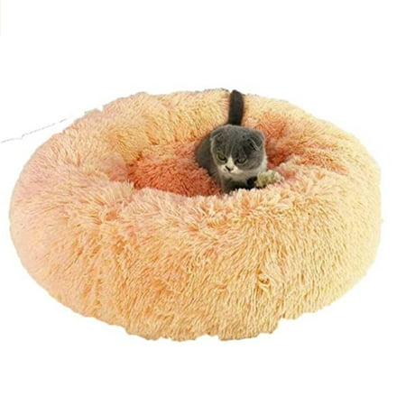 Pudcoco Pet Dog Cat Calming Bed Warm Soft Plush Round...
