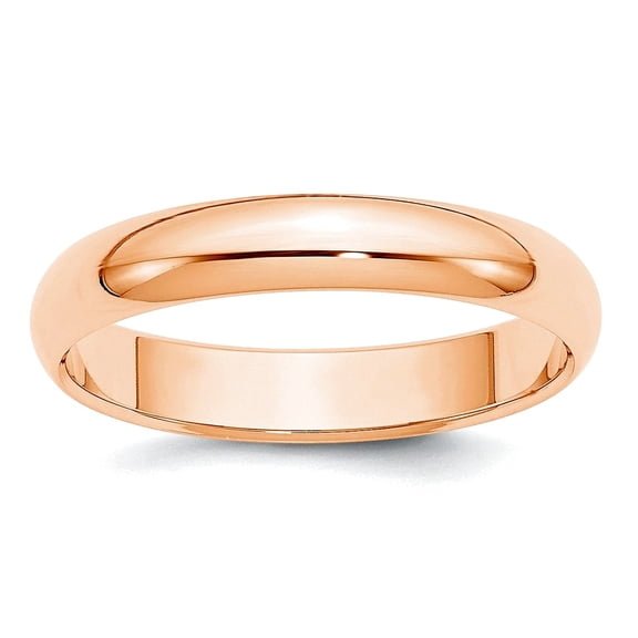 10k Rose Gold 4mm Half Round Band Ring Size 13 Ring for Women and Men - 3.6 Grams