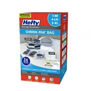 Hefty SHRINK-PAK 1M Bag, 4L Bags, & 3XL Bags with Long Zippers