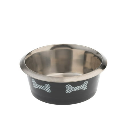 Stainless Steel Embossed Dog Bowl - Pet Zone Stainless Steel Medium Bowl