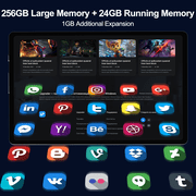 جهاز لوحي يعمل بنظام Android،ذاكرة قراءة فقط 256 جيجابايت،ذاكرة وصول عشوائي 16 جيجابايت + 8 جيجابايت،جهاز لوحي مقاس 10 بوصات،شبكة WiFi + خلوية 5 جيجابايت، ثماني النواة، كاميرا مزدوجة، نظام تحديد المواقع العالمي، BT 5.0، توسيع 1 تيرابايت، FHD IPS، شاشة تعمل باللمس Incell، 8000 مللي أمبير في الساعة، فتح القفل بالوجه، جهاز لوحي مع لوحة مفاتيح