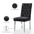 thumbnail image 2 of Meridian Furniture Juno 19.5"H Velvet Dining Chair in Black (Set of 2), 2 of 4